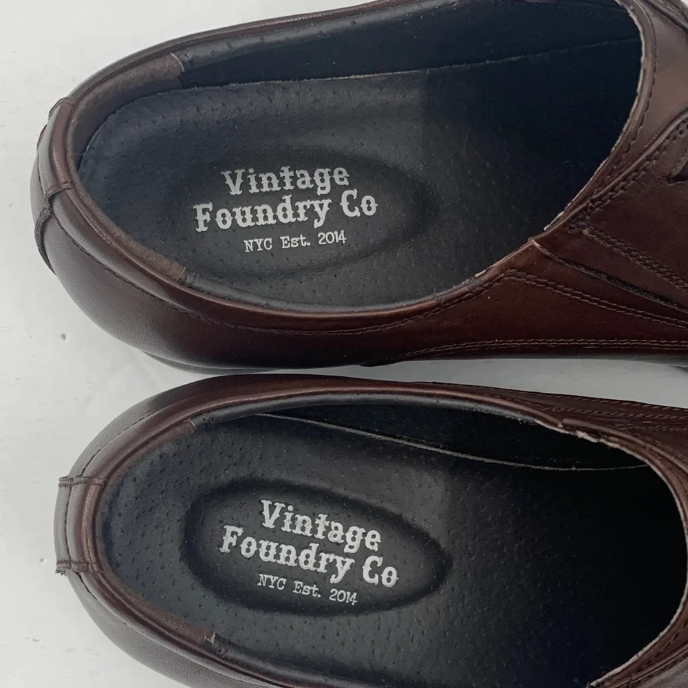 VINTAGE FOUNDRY Co. Men's No Lace Brown Oxford Shoes Size 11